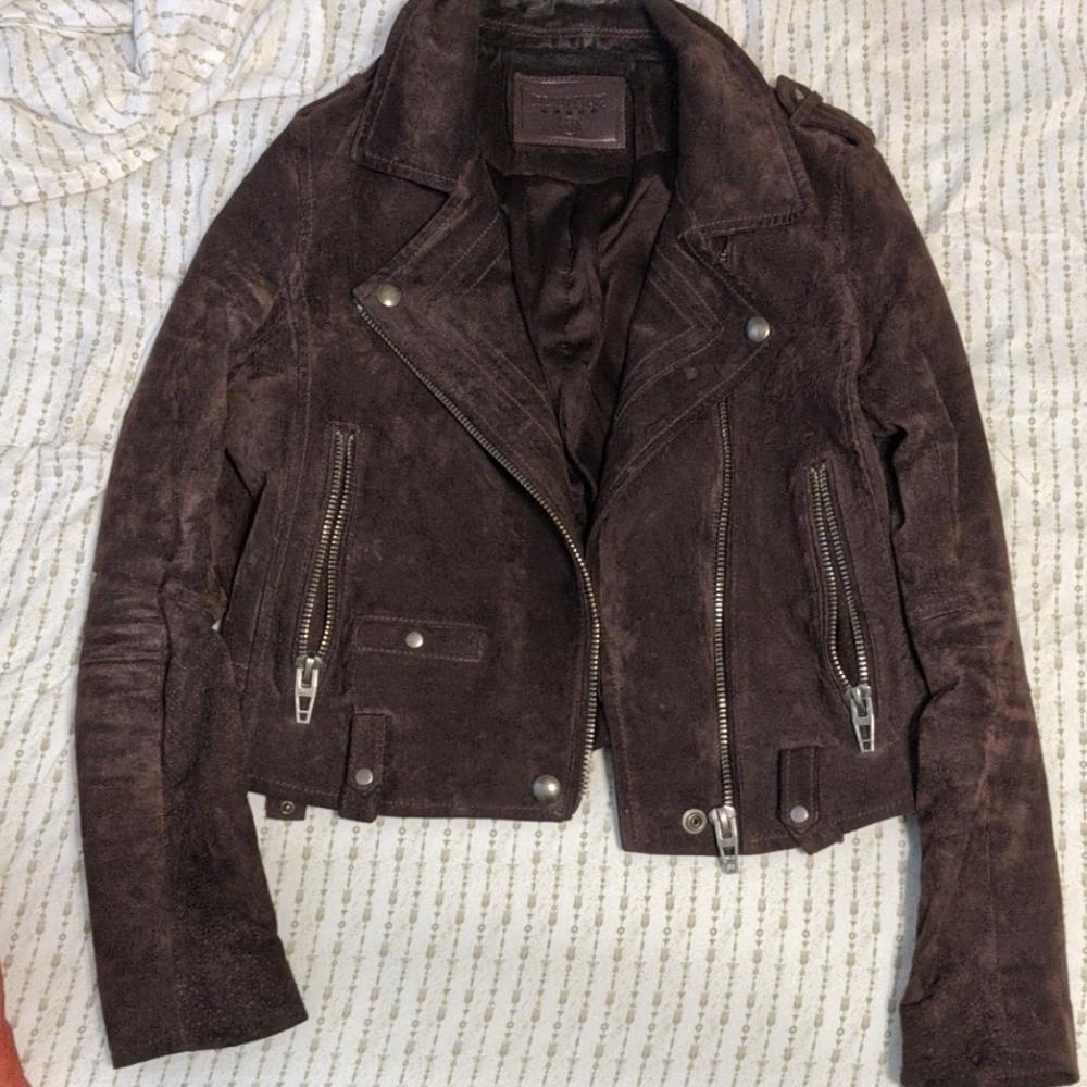 Blank NYC Suede Moto jacket - eggplant